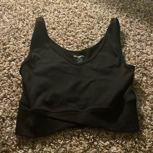 Freshwear medium crop tank with cross over in front